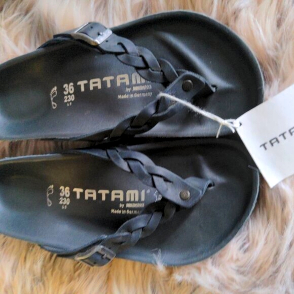 BIRKENSTOCK TATAMI ADRIA FLECHT BLACK LEATHER 36 NIB